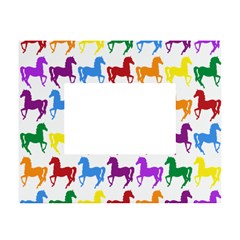 Colorful Horse Background Wallpaper White Tabletop Photo Frame 4 x6 