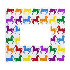 Colorful Horse Background Wallpaper White Wall Photo Frame 5  x 7 