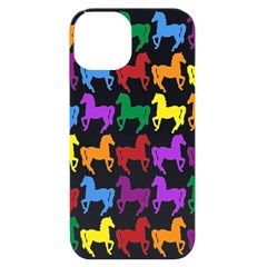 Colorful Horse Background Wallpaper iPhone 14 Black UV Print Case