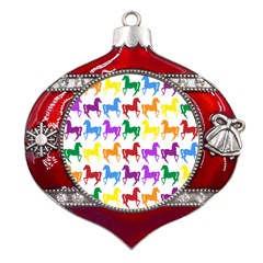 Colorful Horse Background Wallpaper Metal Snowflake And Bell Red Ornament