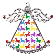 Colorful Horse Background Wallpaper Metal Angel with Crystal Ornament