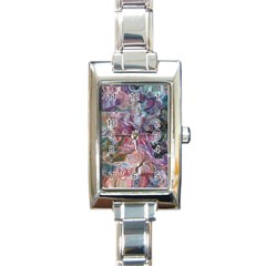 Blended Waves Rectangle Italian Charm Watch by kaleidomarblingart