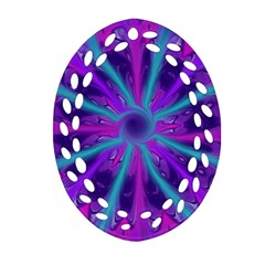 Wallpaper Tie Dye Pattern Oval Filigree Ornament (two Sides) by Ravend