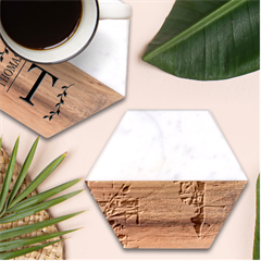 Dscf3247 Marble Wood Coaster (hexagon)  by bestdesignintheworld