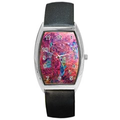 Blend 10-11 Liquify I Vibrance Barrel Style Metal Watch by kaleidomarblingart