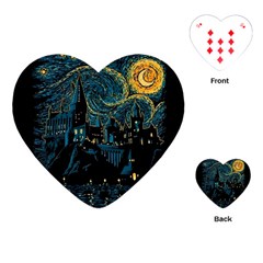 Castle Starry Night Van Gogh Parody Playing Cards Single Design (heart)