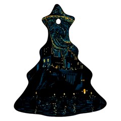 Castle Starry Night Van Gogh Parody Christmas Tree Ornament (two Sides)