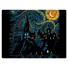 Castle Starry Night Van Gogh Parody Premium Plush Fleece Blanket (Extra Small)