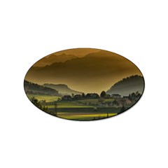 Mountains Village Trees Hills Sticker Oval (100 Pack) by Sarkoni