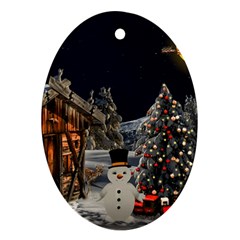 Christmas Landscape Ornament (oval) by Sarkoni