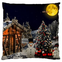 Christmas Landscape Large Cushion Case (two Sides)