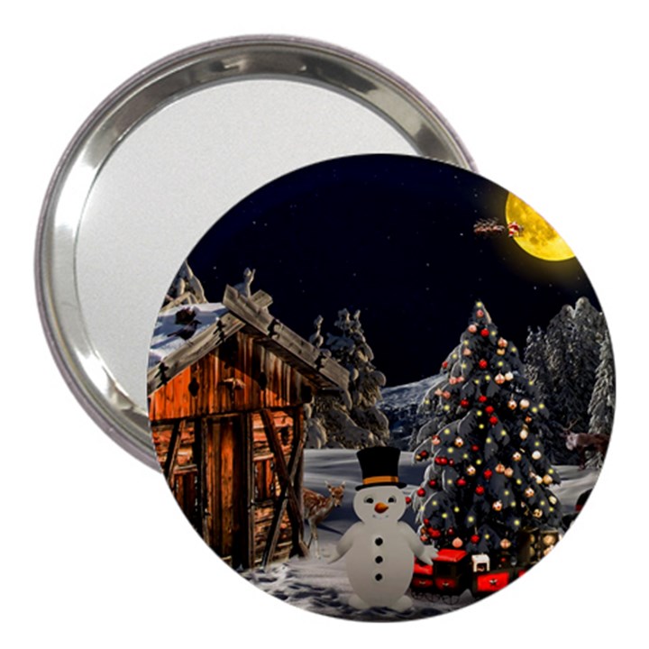 Christmas Landscape 3  Handbag Mirrors
