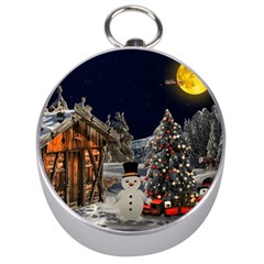 Christmas Landscape Silver Compasses