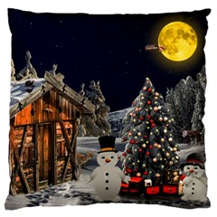 Christmas Landscape Standard Premium Plush Fleece Cushion Case (two Sides)