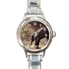 Baby Elephant Watering Hole Round Italian Charm Watch by Sarkoni