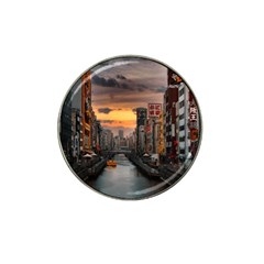 River Buildings City Urban Hat Clip Ball Marker (4 Pack)