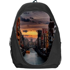 River Buildings City Urban Backpack Bag