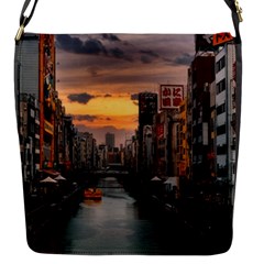 River Buildings City Urban Flap Closure Messenger Bag (s)