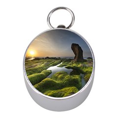 Coast Algae Sea Beach Shore Mini Silver Compasses