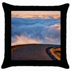 Landscape Sky Clouds Mountain Road Throw Pillow Case (black) by Sarkoni