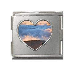 Landscape Sky Clouds Mountain Road Mega Link Heart Italian Charm (18mm)