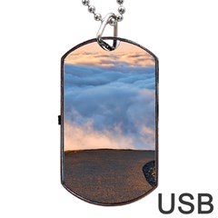 Landscape Sky Clouds Mountain Road Dog Tag Usb Flash (one Side)