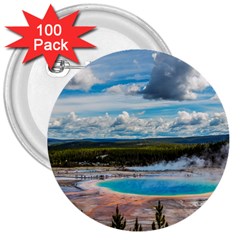 Mountains Trail Forest Yellowstone 3  Buttons (100 Pack)  by Sarkoni