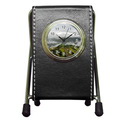 Residential Paddy Field Step Cloud Pen Holder Desk Clock