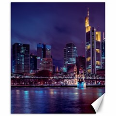 Frankfurt City Skyline Skyscraper Canvas 20  X 24 