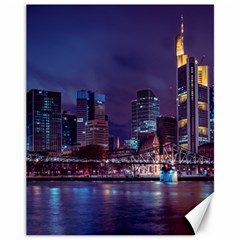 Frankfurt City Skyline Skyscraper Canvas 11  X 14 