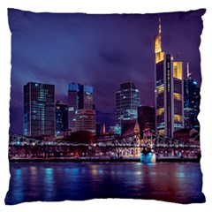 Frankfurt City Skyline Skyscraper Large Premium Plush Fleece Cushion Case (one Side)
