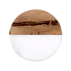 Mountains Trail Forest Yellowstone Classic Marble Wood Coaster (round)  by Sarkoni
