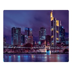 Frankfurt City Skyline Skyscraper Two Sides Premium Plush Fleece Blanket (large)