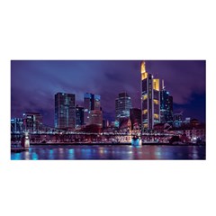 Frankfurt City Skyline Skyscraper Satin Shawl 45  X 80 