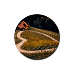 Vineyard Agriculture Farm Autumn Rubber Coaster (round) by Sarkoni