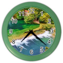 River Waterfall Color Wall Clock