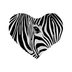 Animal Cute Pattern Art Zebra Standard 16  Premium Flano Heart Shape Cushions by Amaryn4rt