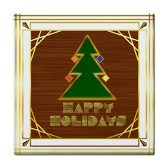 Art Deco Holiday Card Tile Coaster by Amaryn4rt