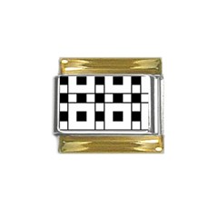 Black And White Pattern Gold Trim Italian Charm (9mm) by Amaryn4rt