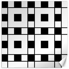 Black And White Pattern Canvas 16  X 16  by Amaryn4rt