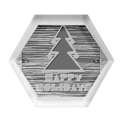 Art Deco Holiday Card Hexagon Wood Jewelry Box by Amaryn4rt