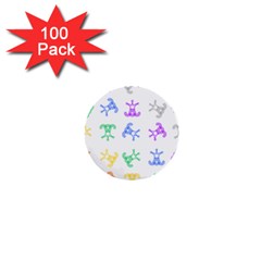 Rainbow Clown Pattern 1  Mini Buttons (100 Pack) 