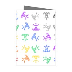 Rainbow Clown Pattern Mini Greeting Cards (pkg Of 8) by Amaryn4rt