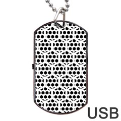 Seamless Honeycomb Pattern Dog Tag Usb Flash (two Sides) by Amaryn4rt