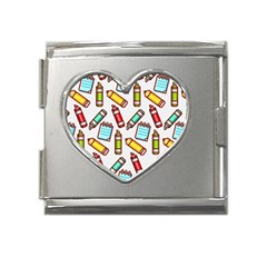 Seamless Pixel Art Pattern Mega Link Heart Italian Charm (18mm) by Amaryn4rt