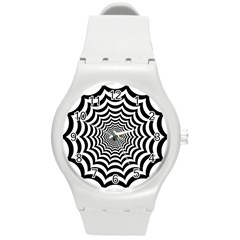 Spider Web Hypnotic Round Plastic Sport Watch (m) by Amaryn4rt