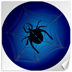 Spider On Web Canvas 16  X 16  by Amaryn4rt