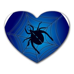 Spider On Web Heart Mousepad by Amaryn4rt
