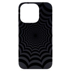 Spider Web Hypnotic Iphone 14 Pro Black Uv Print Case by Amaryn4rt