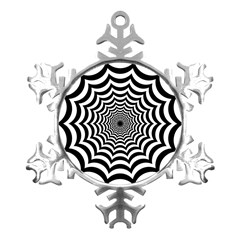 Spider Web Hypnotic Metal Small Snowflake Ornament by Amaryn4rt